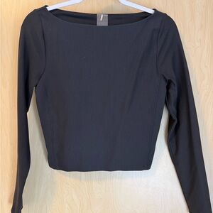 CALIA Workout Long Sleeve Top with Ribbed Fabric